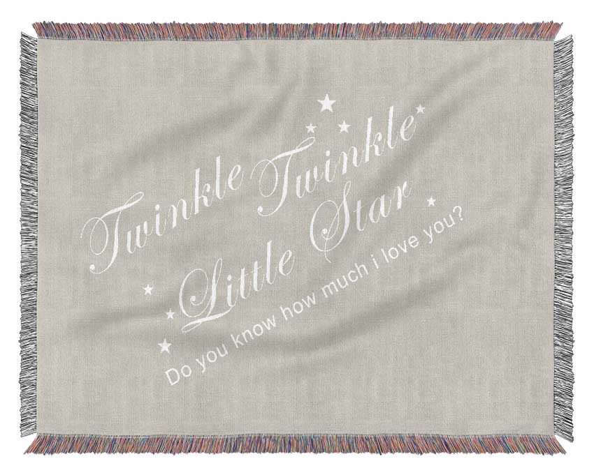 Nursery Quote Twinkle Twinkle Little Star 2 Pink Woven Blanket