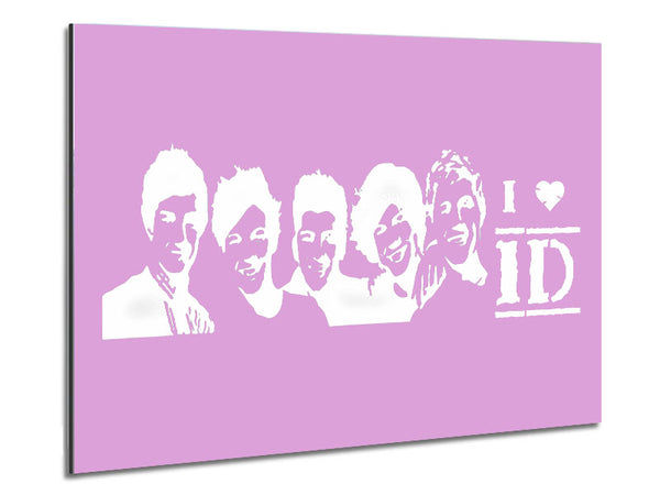 Music Quote I Love 1 Direction Pink Metal Print