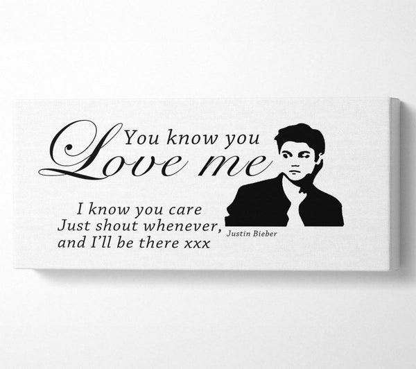 Music Quote You Know You Love Me Justin Bieber White