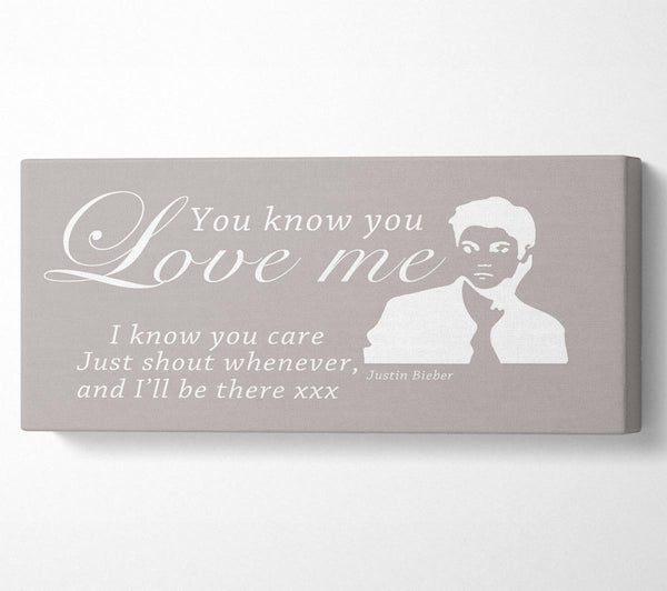 Music Quote You Know You Love Me Justin Bieber Beige