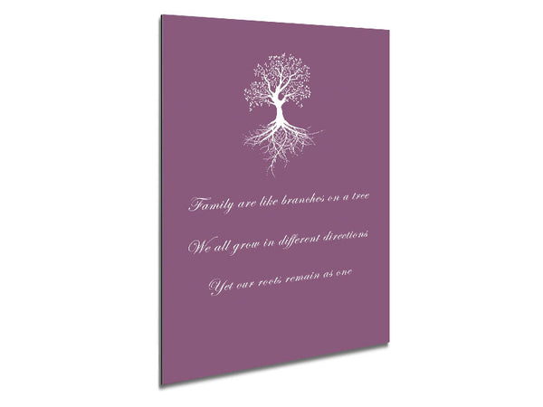 Family Quote Family Are Like Branches 2 Dusty Pink Metal Print