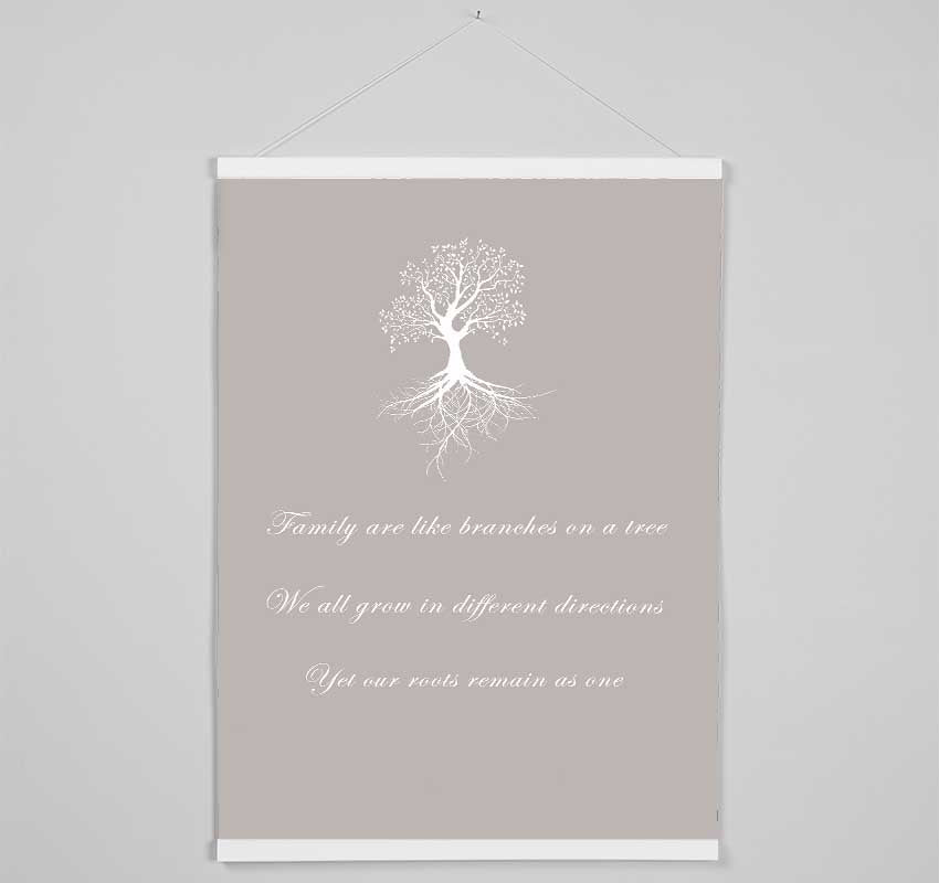 Family Quote Family Are Like Branches 2 Beige Hanging Poster - Wallart-Direct UK