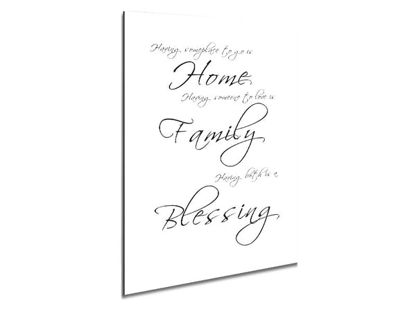 Home Quote Having Someplace To Go Is Home White Metal Print