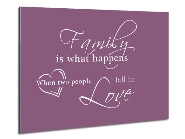 Family Quote Family Is What Happens Dusty Pink Metal Print