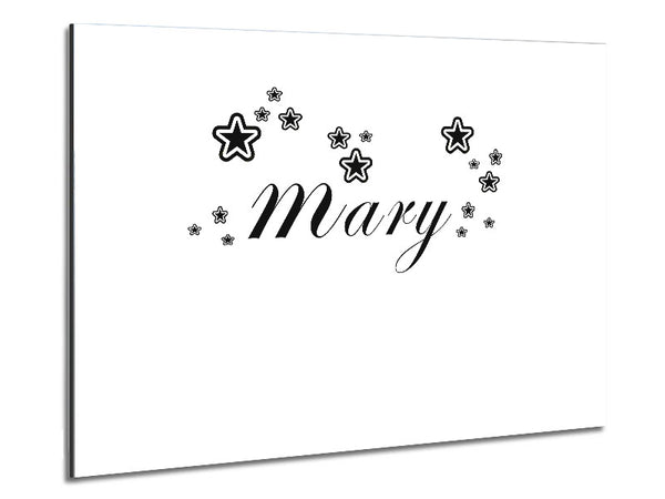 Your Name In Stars White Metal Print
