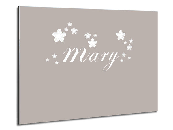 Your Name In Stars Beige Metal Print