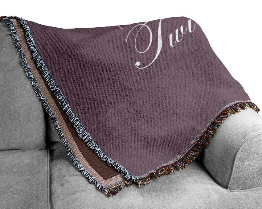 Nursery Quote We Wished Upon A Shining Star Dusty Pink Woven Blanket