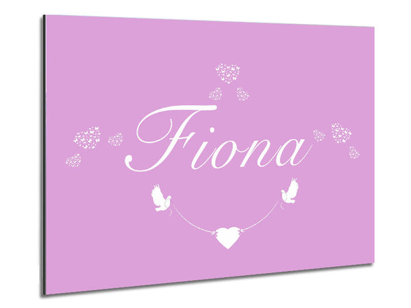 Your Name In Hearts Pink Metal Print