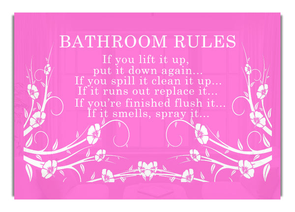 Bathroom Rules 2 Vivid Pink