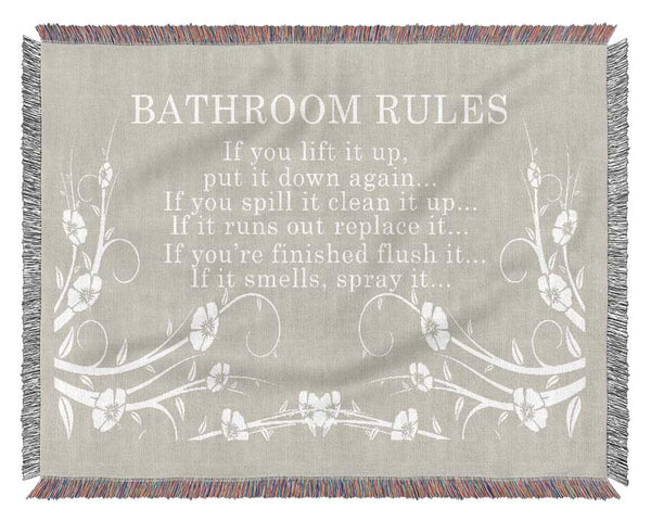 Bathroom Quote Bathroom Rules 2 Pink Woven Blanket