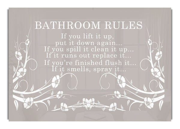Bathroom Rules 2 Beige