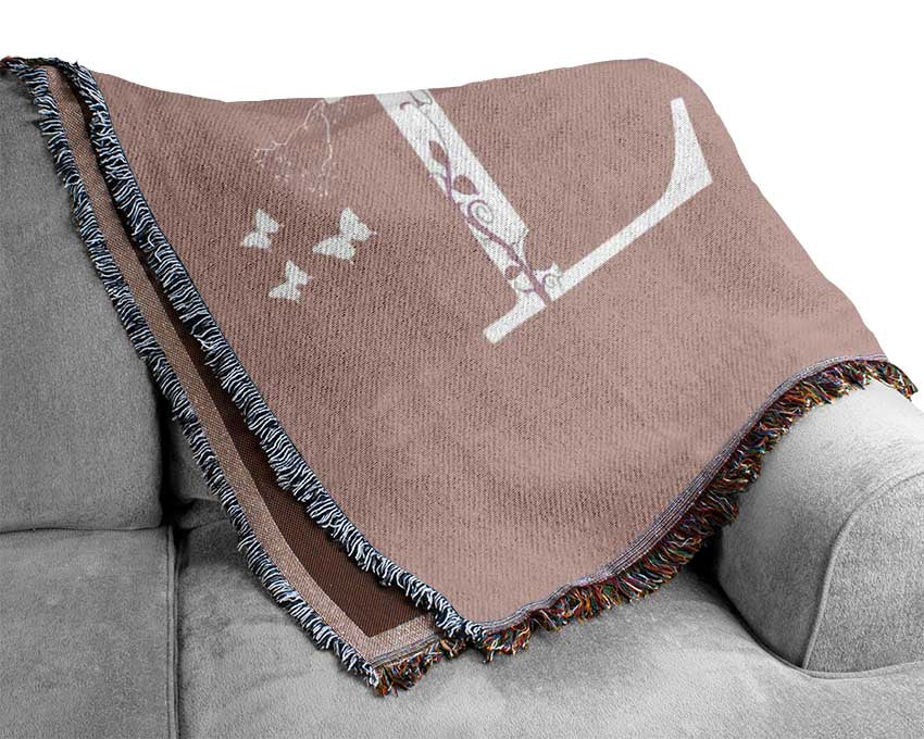 Music Quote All You Need Is Love Vivid Pink Woven Blanket
