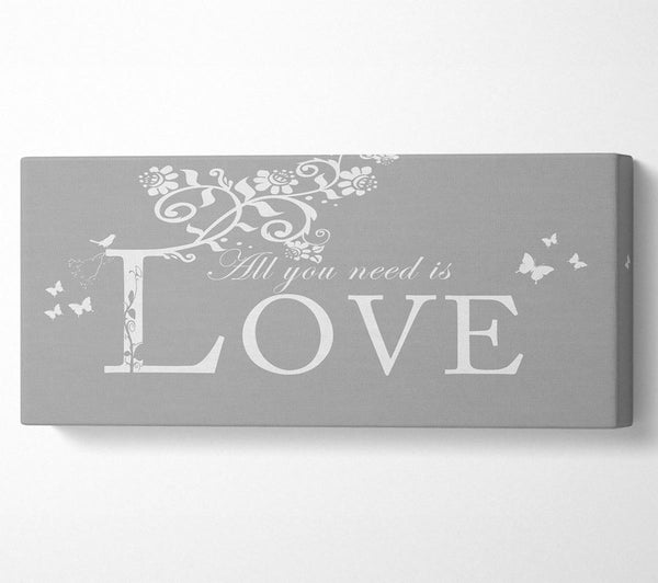 Music Quote All You Need Is Love Grey White