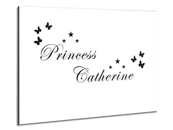 Your Own Name Princess White Metal Print