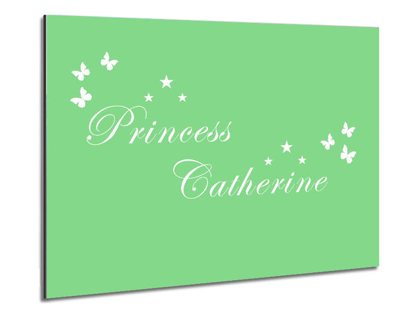 Your Own Name Princess Green Metal Print