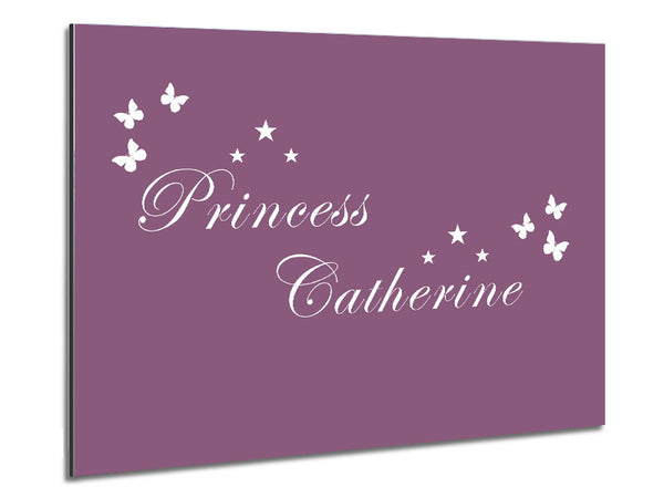 Girls Room Quote Your Own Name Princess Dusty Pink Metal Print