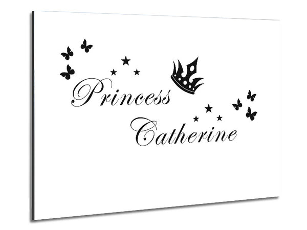 Your Own Name Princess 2 White Metal Print