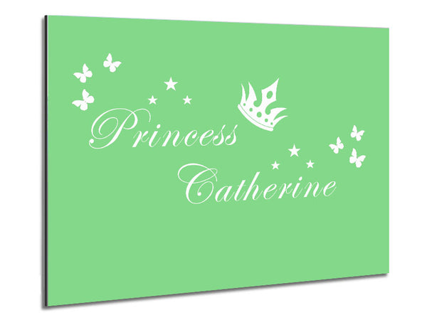 Your Own Name Princess 2 Green Metal Print