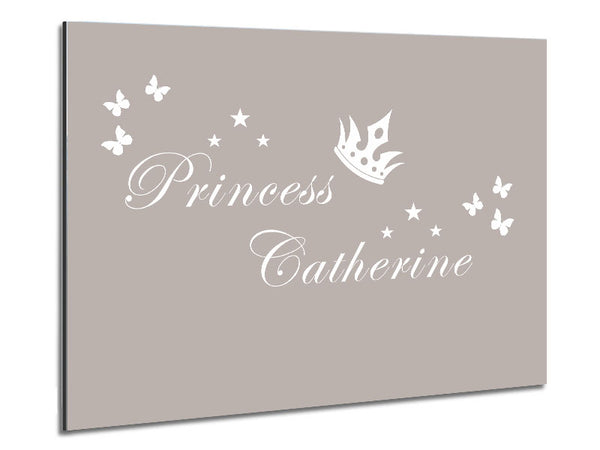 Your Own Name Princess 2 Beige Metal Print