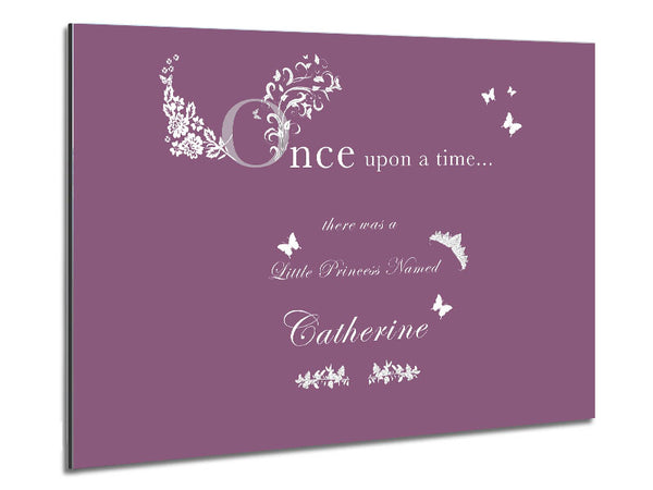 Once Upon A Time Your Name Dusty Pink Metal Print