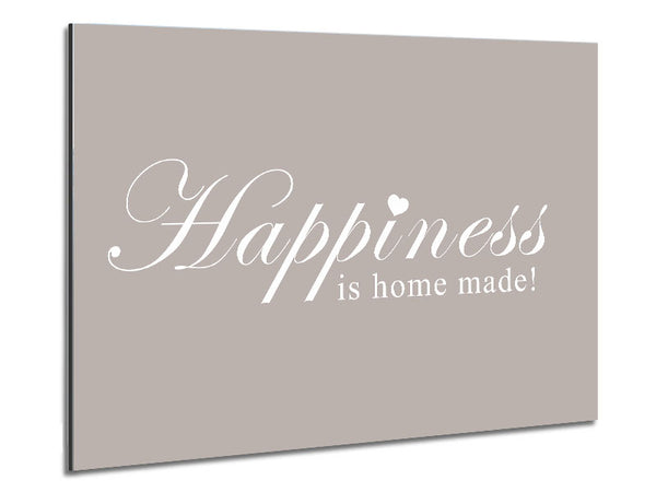 Home Quote Happiness Is Home Made Beige Metal Print