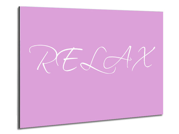 Bathroom Quote Relax Pink Metal Print
