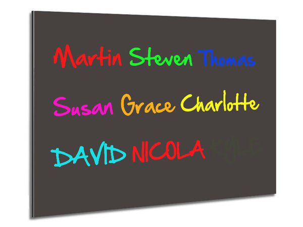 Your Name In A Choice Of Colours Chocolate Metal Print
