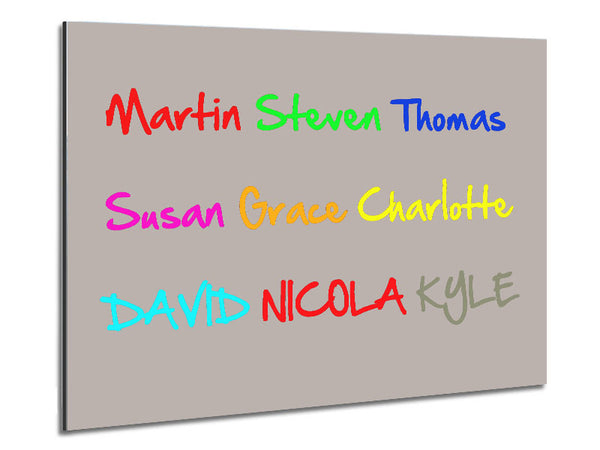Your Name In A Choice Of Colours Beige Metal Print