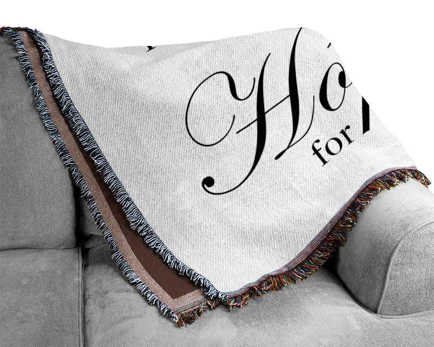 Home Quote Learn Live Hope White Woven Blanket