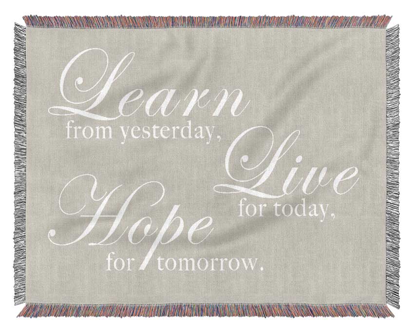 Home Quote Learn Live Hope Pink Woven Blanket