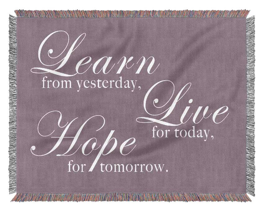Learn Live Hope Dusty Pink Woven Blanket