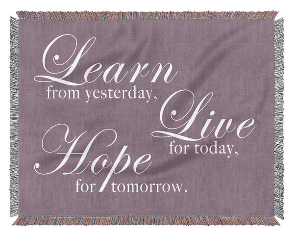 Learn Live Hope Dusty Pink Woven Blanket