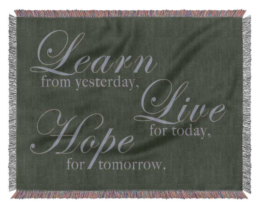 Learn Live Hope Chocolate Woven Blanket