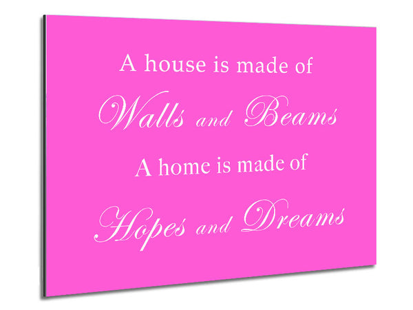 Home Quote Walls n Beams Hopes n Dreams Vivid Pink Metal Print