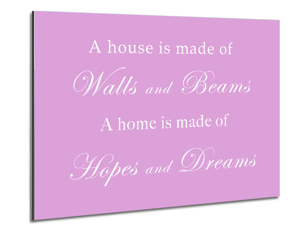 Home Quote Walls n Beams Hopes n Dreams Pink Metal Print