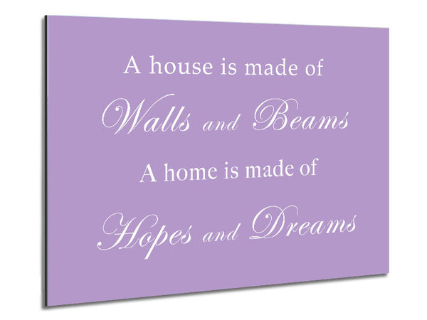 Home Quote Walls n Beams Hopes n Dreams Lilac Metal Print