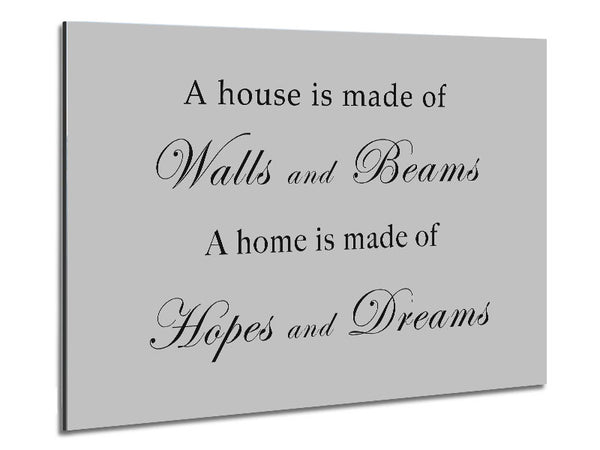Home Quote Walls n Beams Hopes n Dreams Grey Metal Print