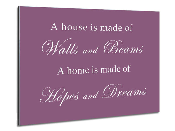 Home Quote Walls n Beams Hopes n Dreams Dusty Pink Metal Print
