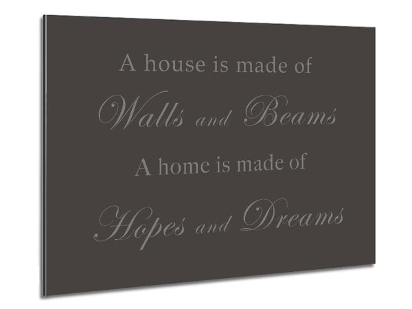 Home Quote Walls n Beams Hopes n Dreams Chocolate Metal Print
