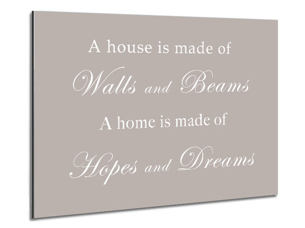 Home Quote Walls n Beams Hopes n Dreams Beige Metal Print