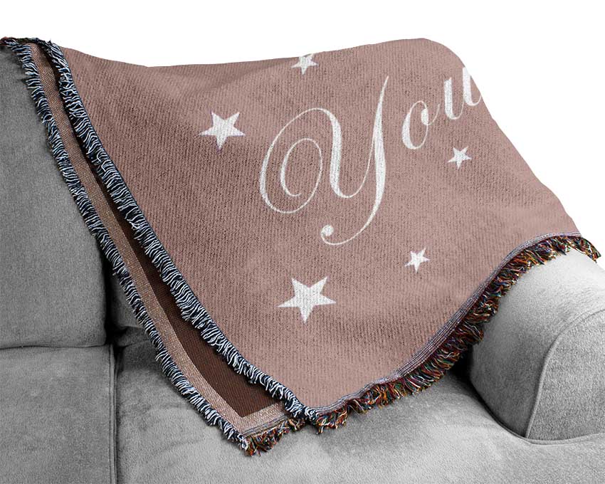 Nursery Quote We Made A Wish And You Came True Vivid Pink Woven Blanket