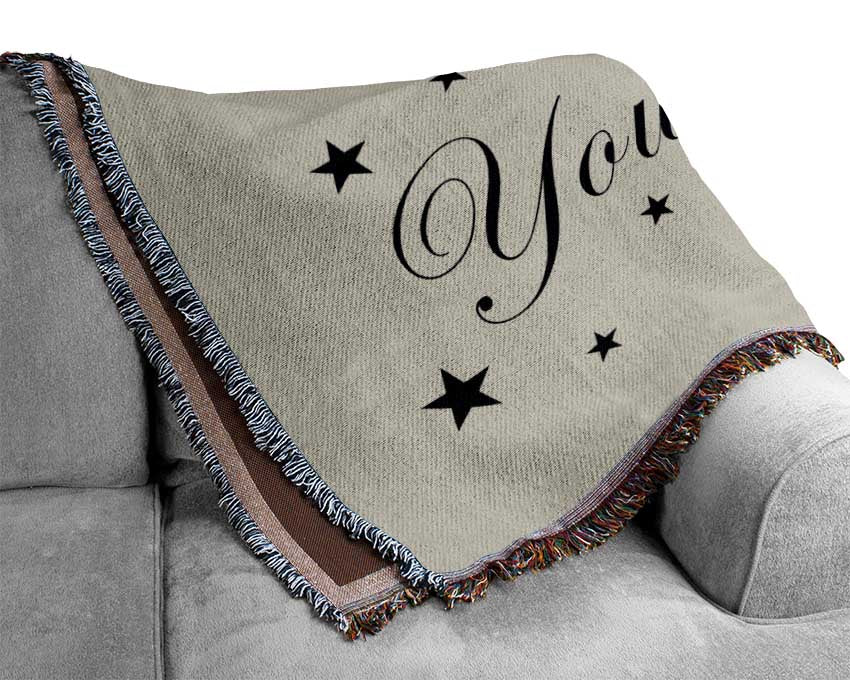 Nursery Quote We Made A Wish And You Came True Grey Woven Blanket