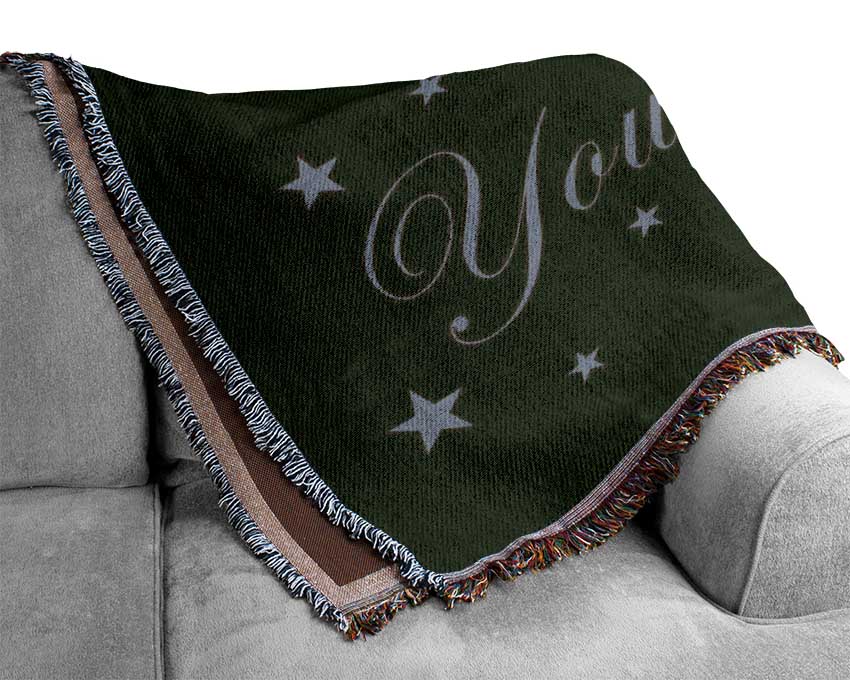 Nursery Quote We Made A Wish And You Came True Chocolate Woven Blanket