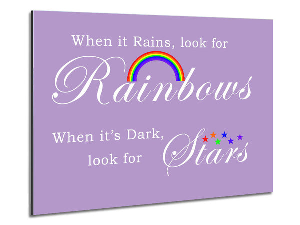 When It Rains Look For Rainbows 2 Lilac Metal Print