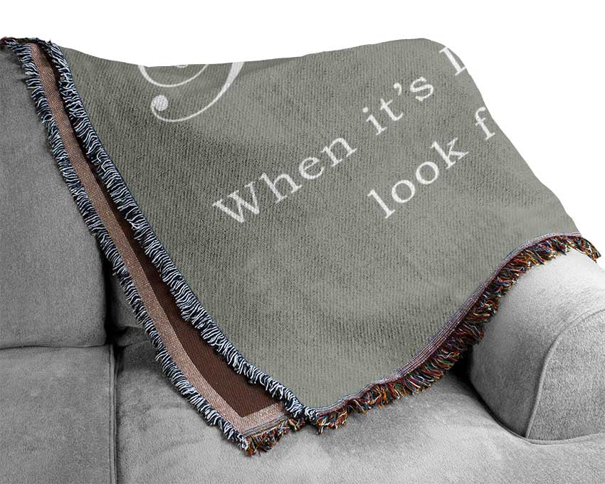 When It Rains Look For Rainbows 2 Grey White Woven Blanket