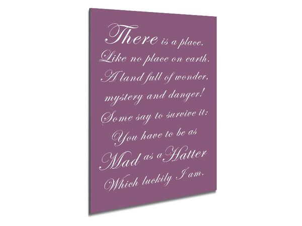 Alice In Wonderland As Mad As A Hatter Dusty Pink Metal Print