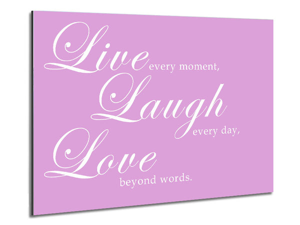 Love Quote Live Laugh Love 2 Pink Metal Print