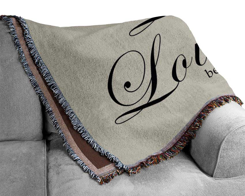 Family Quote Live Laugh Love 2 Grey Woven Blanket