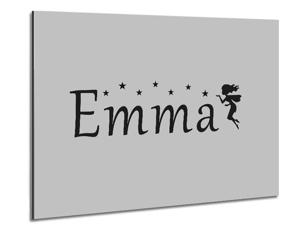 Your Name In Fairy Dust Grey Metal Print