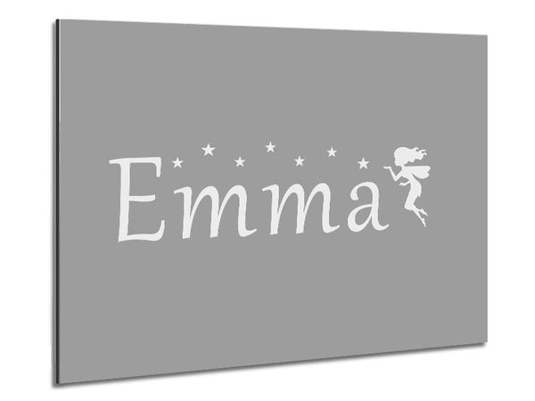 Your Name In Fairy Dust Grey White Metal Print